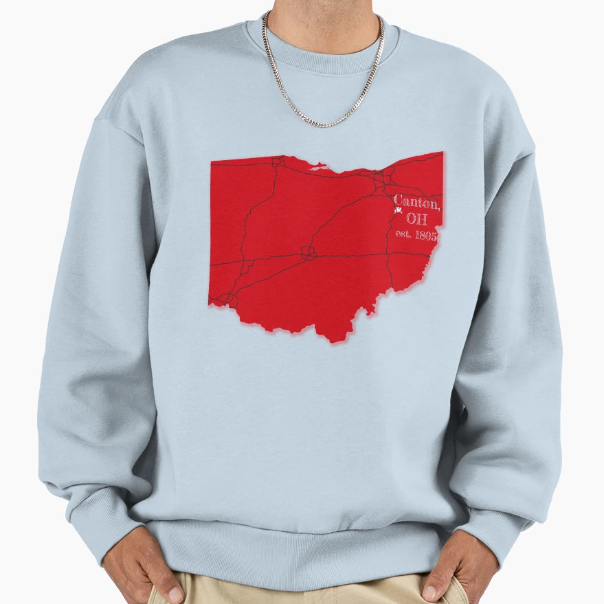 Canton Oh Red Sweatshirt - Novelty Apparel for Adults - T-Shirt, Sweatshirt, Hoodie