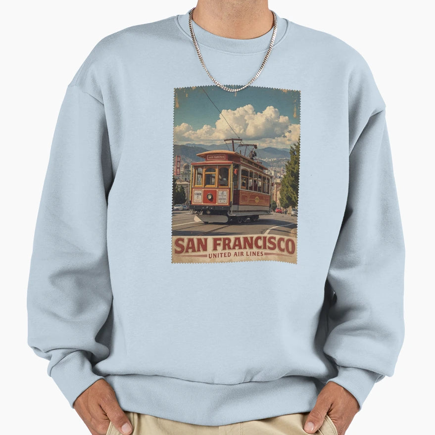 San Francisco Travel Sweatshirt - Custom Art Print for Adults - T-Shirt, Sweatshirt, Hoodie