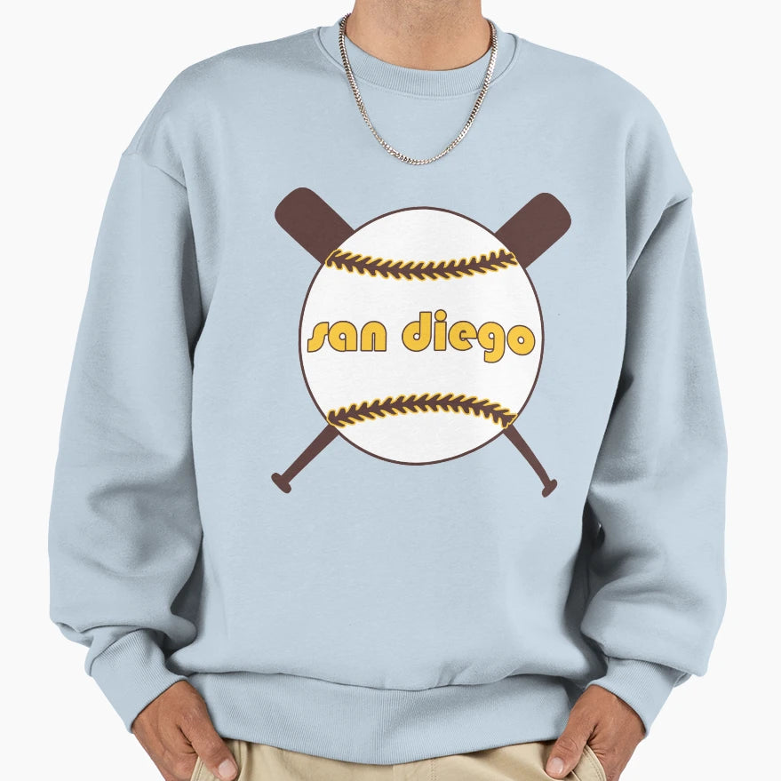 San Diego Throwback Baseball Sweatshirt - Unique Graphic for Adults - T-Shirt, Sweatshirt, Hoodie