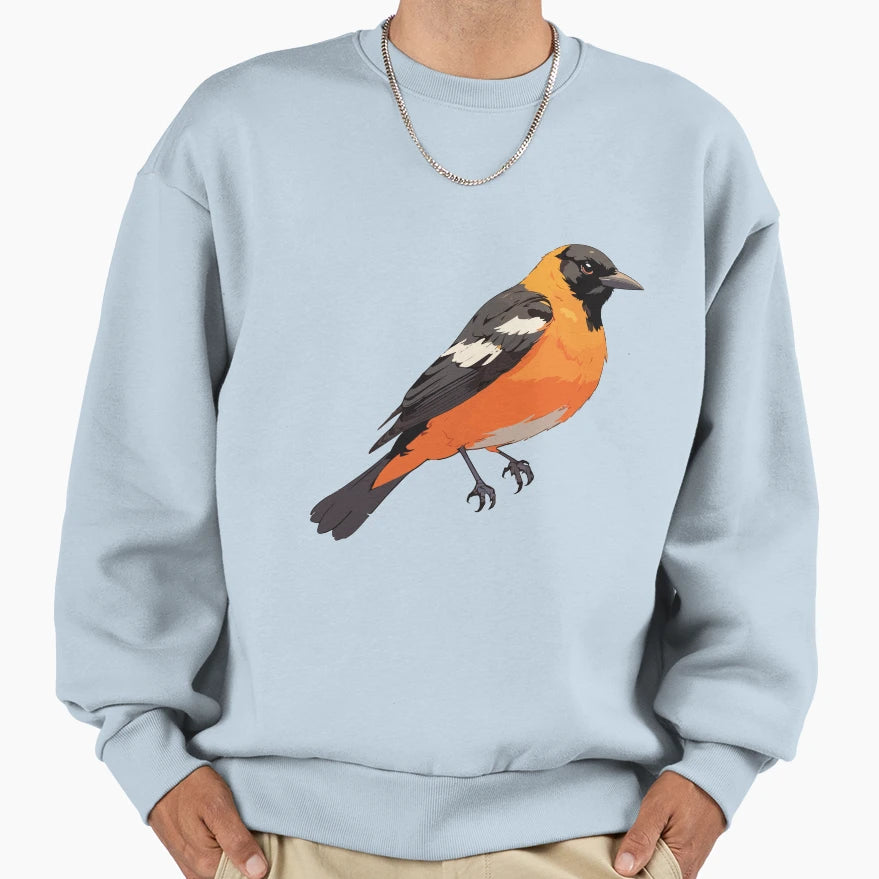 Orange And Black Bird Sweatshirt - Graphic Print for Adults - T-Shirt, Sweatshirt, Hoodie