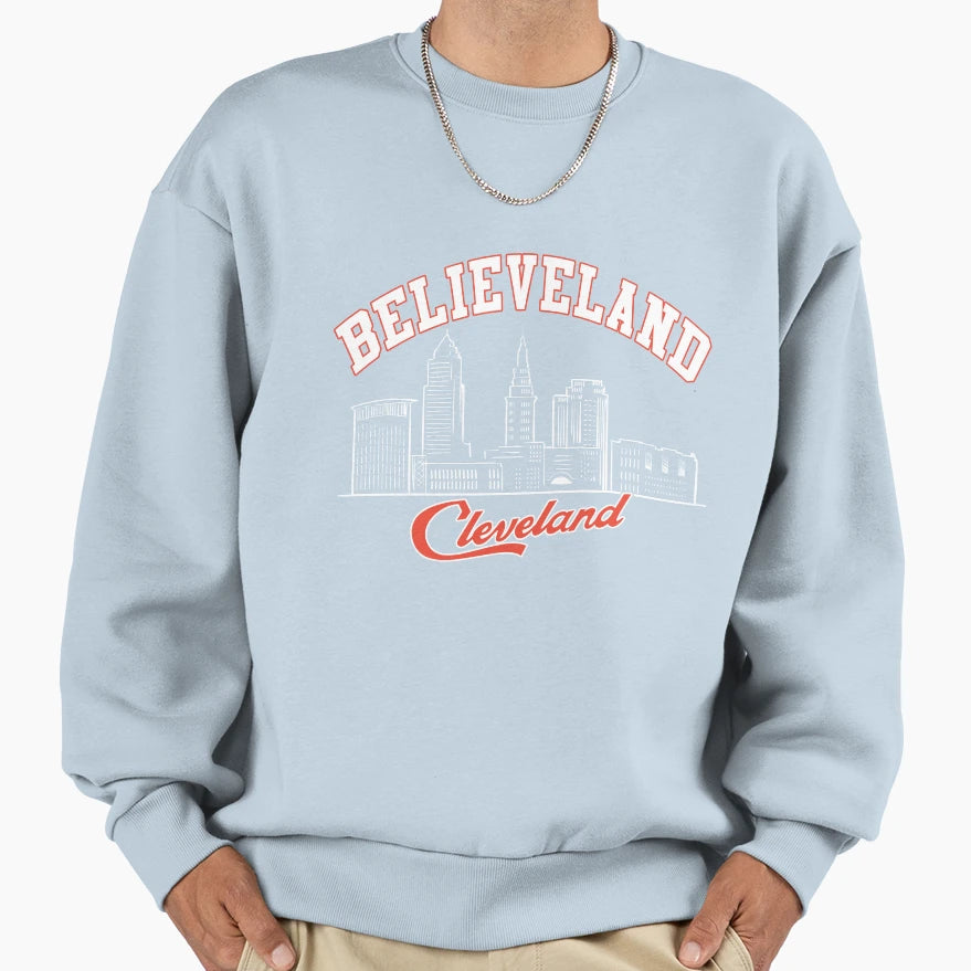 Believeland Cleveland Beautiful Ohio Sweatshirt - Graphic Print Men Women - T-Shirt, Sweatshirt, Hoodie