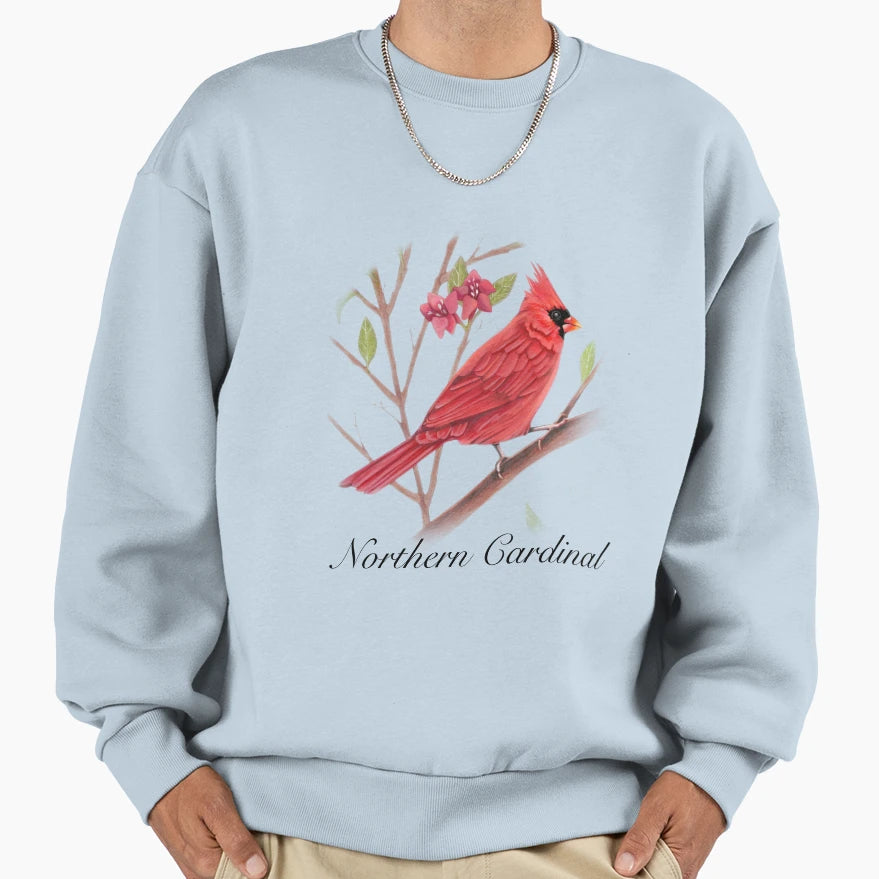 Northern Cardinal Sweatshirt - Aesthetic Graphic Men Women - T-Shirt, Sweatshirt, Hoodie
