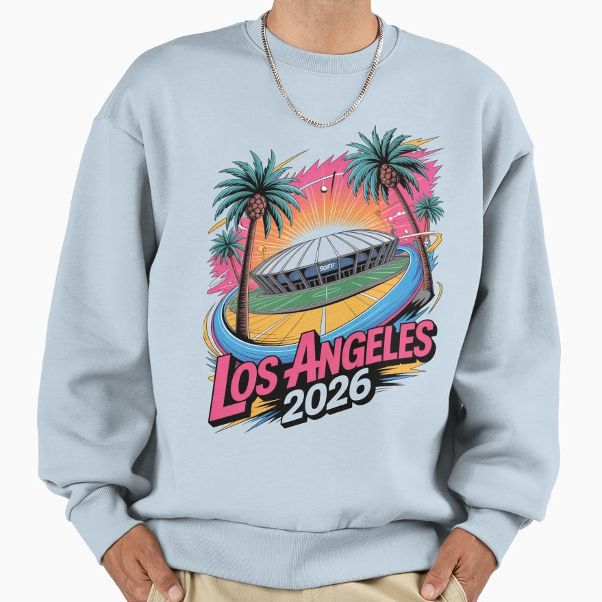 Los Angeles 2026 Palm Tree Sunset V17 T-Shirt - Custom Art Print Men Women - T-Shirt, Sweatshirt, Hoodie