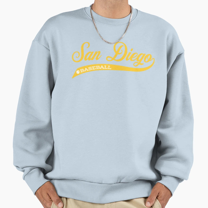 Script San Diego Baseball Sweatshirt - Fun Novelty Design Unisex - T-Shirt, Sweatshirt, Hoodie