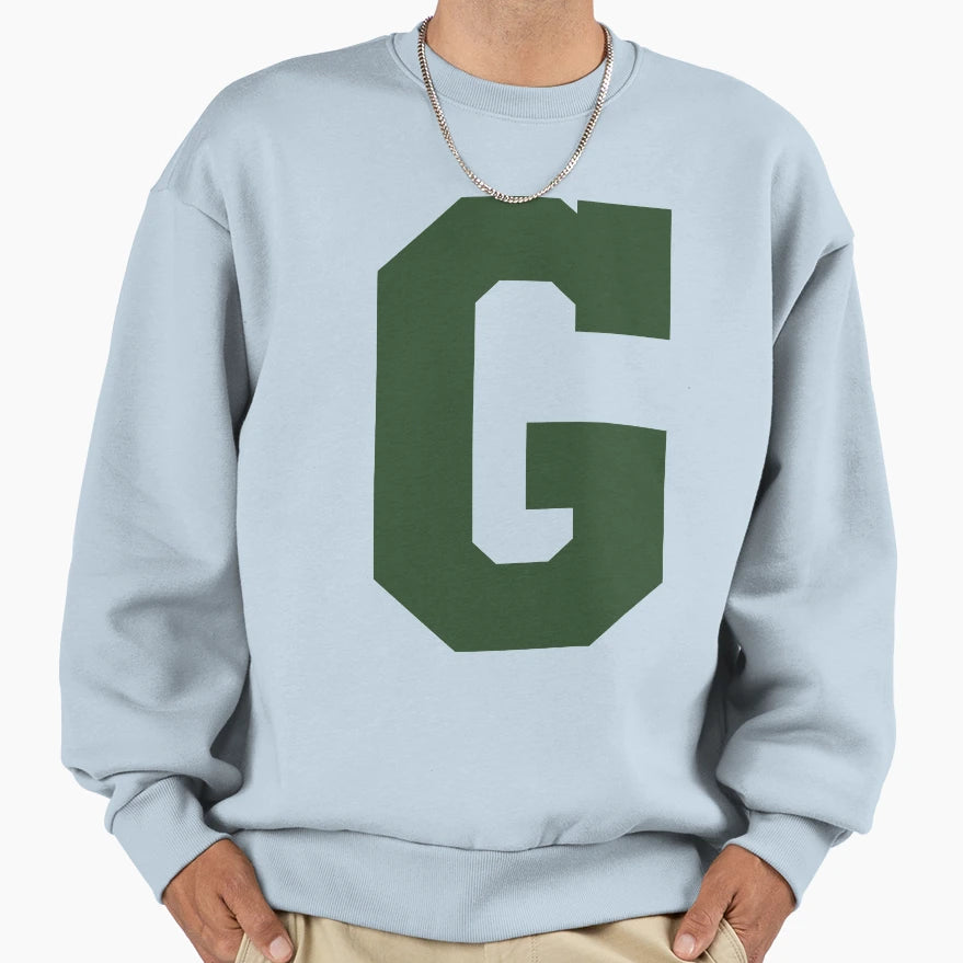 Alphabet Green G Sports Letter G Sweatshirt - Custom Art Print Men Women - T-Shirt, Sweatshirt, Hoodie