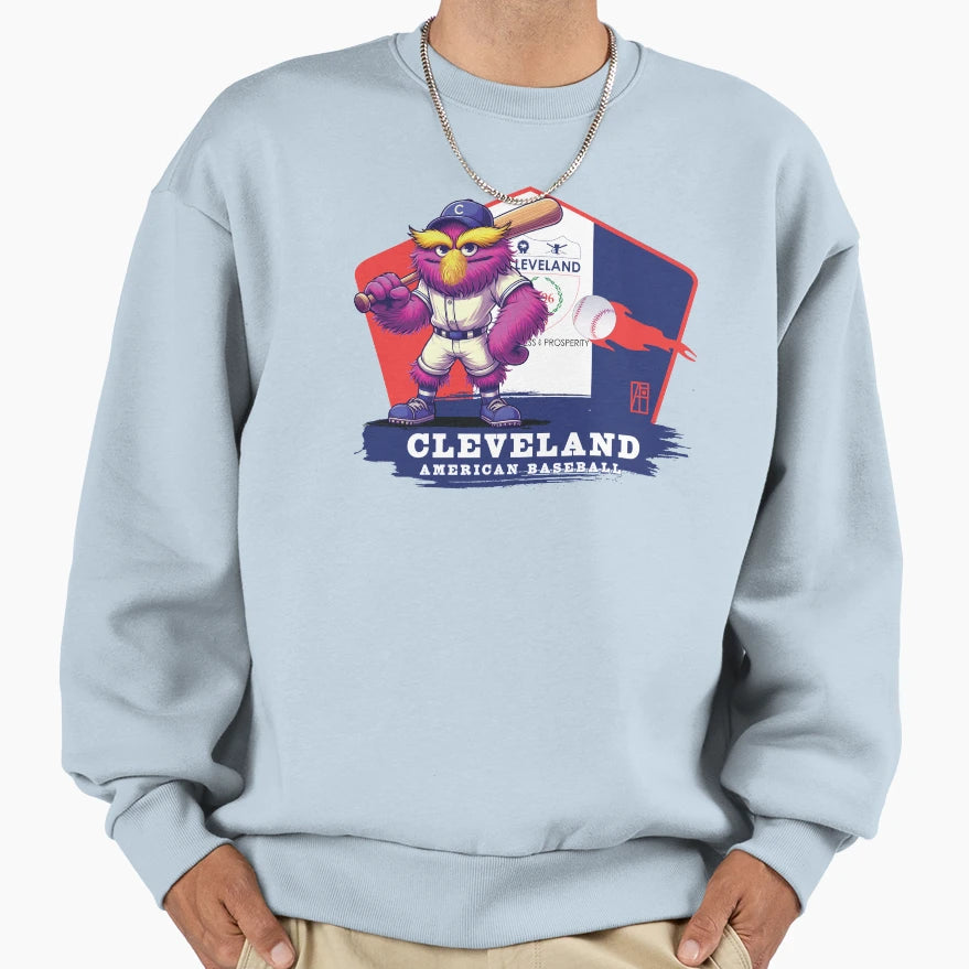 Usa American Baseball Cleveland Sweatshirt - Fun Novelty Design Unisex - T-Shirt, Sweatshirt, Hoodie