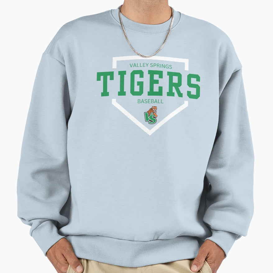 Valley Springs Baseball Green T-Shirt - Trendy Graphic for Adults - T-Shirt, Sweatshirt, Hoodie