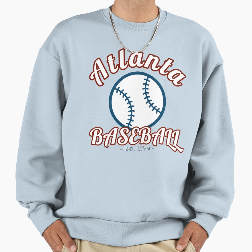 Atlanta Georgia Baseball Home Sweatshirt - Fun Novelty Design for Adults - T-Shirt, Sweatshirt, Hoodie