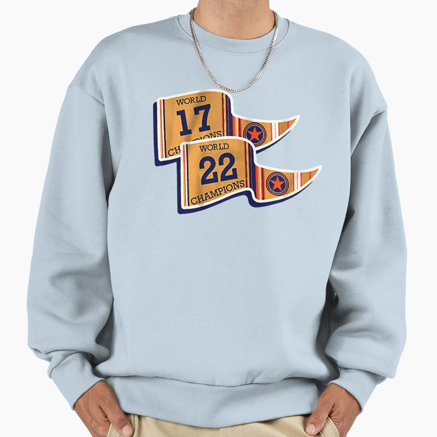 Houston Championship Pennants Sweatshirt - Graphic Print Men Women - T-Shirt, Sweatshirt, Hoodie
