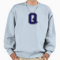 Silver And Navy Varsity Letter Q Sweatshirt - Streetwear Style for Adults - T-Shirt, Sweatshirt, Hoodie