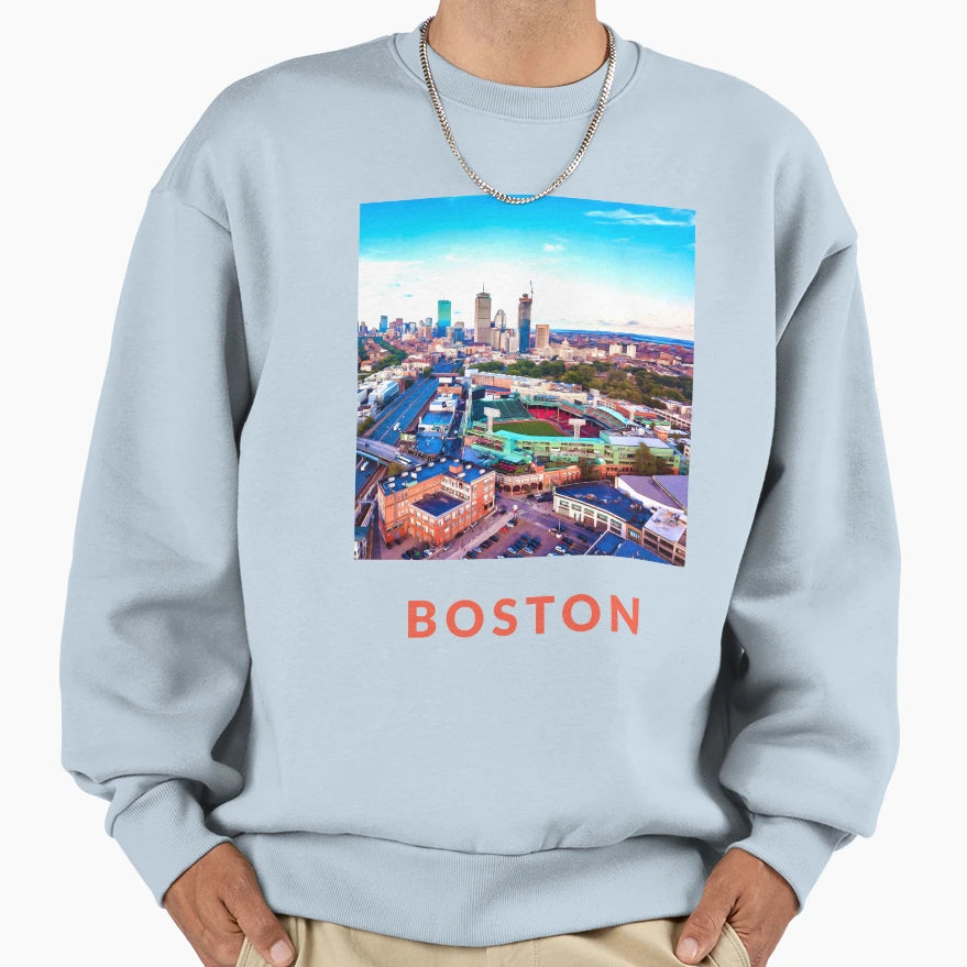 Boston Oil Painting Sweatshirt - Unique Graphic for Adults - T-Shirt, Sweatshirt, Hoodie