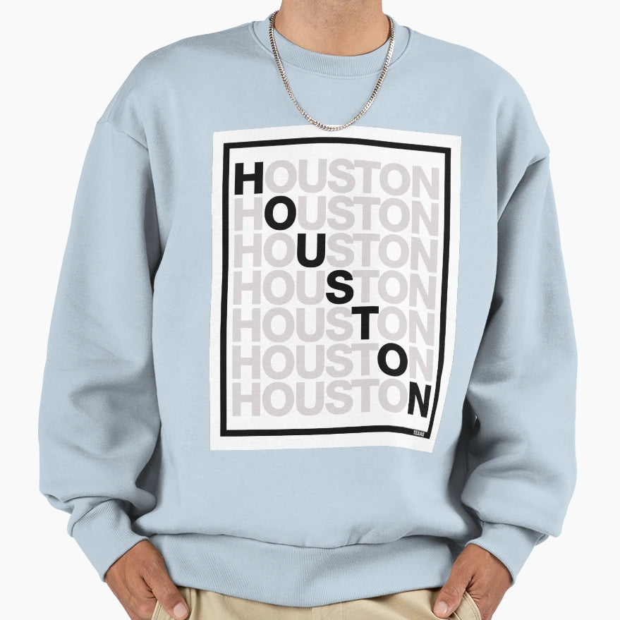 Houston Texas Minimalist Typography Sweatshirt - Novelty Apparel Unisex - T-Shirt, Sweatshirt, Hoodie