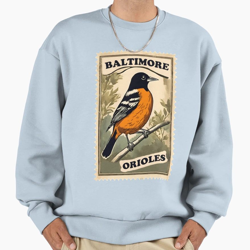 Baltimore Orioles Bird Old Stamp Sweatshirt - Trendy Graphic Men Women - T-Shirt, Sweatshirt, Hoodie