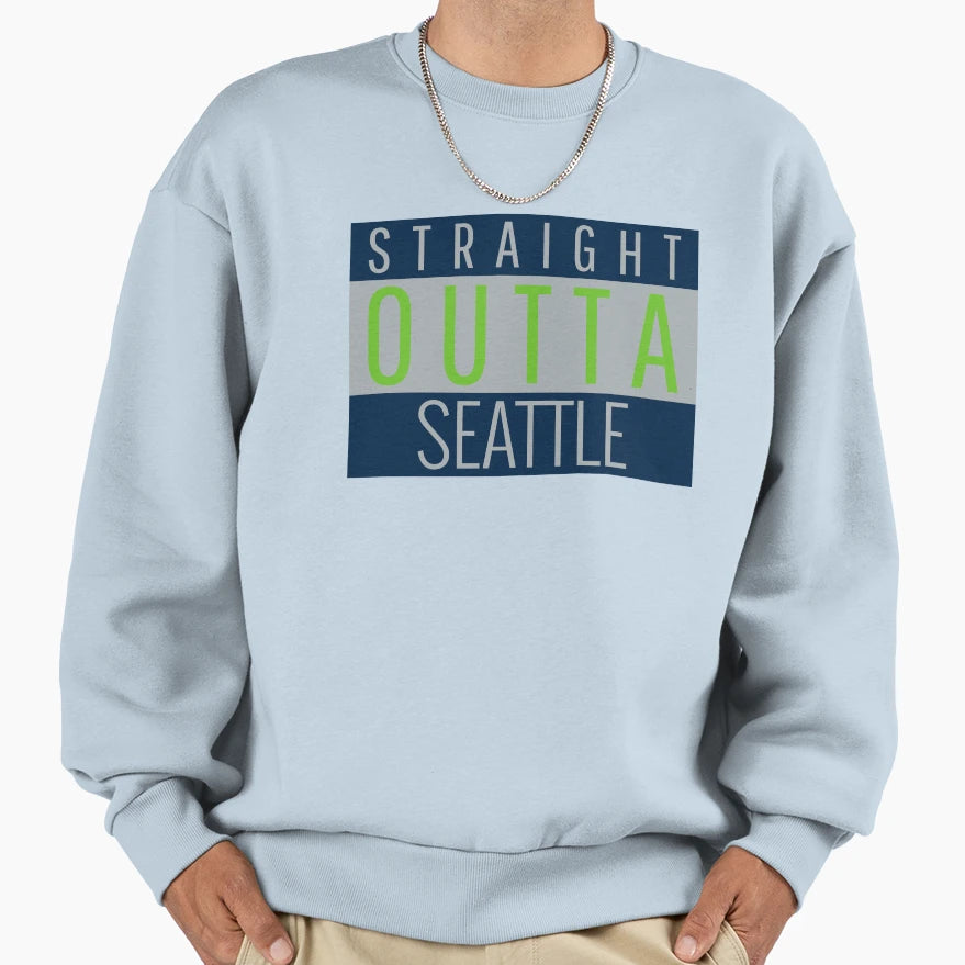 Straight Outta Seattle Football Sweatshirt - Aesthetic Graphic Men Women - T-Shirt, Sweatshirt, Hoodie