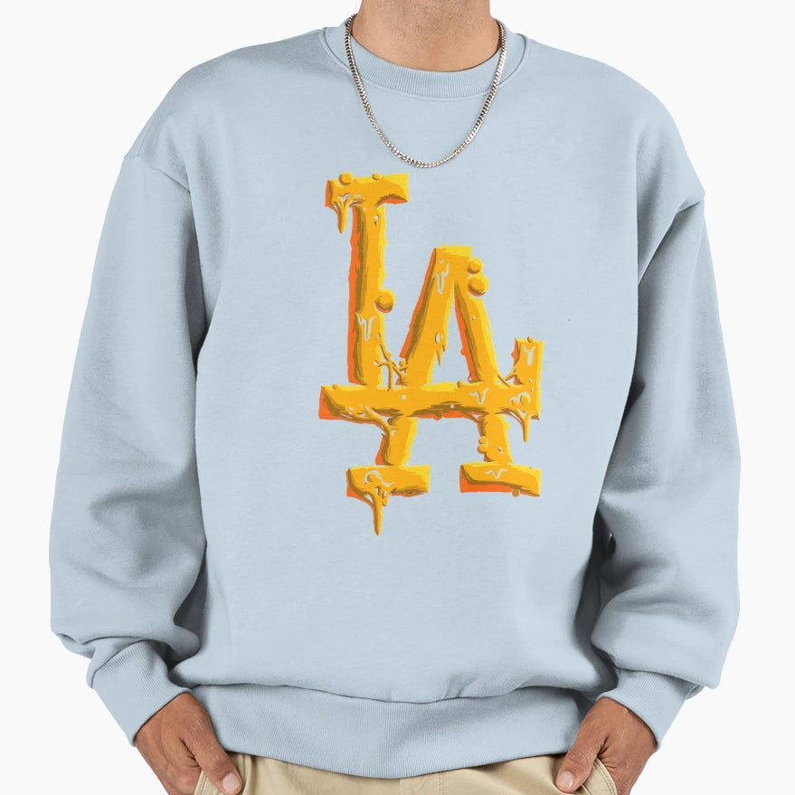 Melted Gold La Streetwear Emblem Sweatshirt - Custom Art Print Men Women - T-Shirt, Sweatshirt, Hoodie