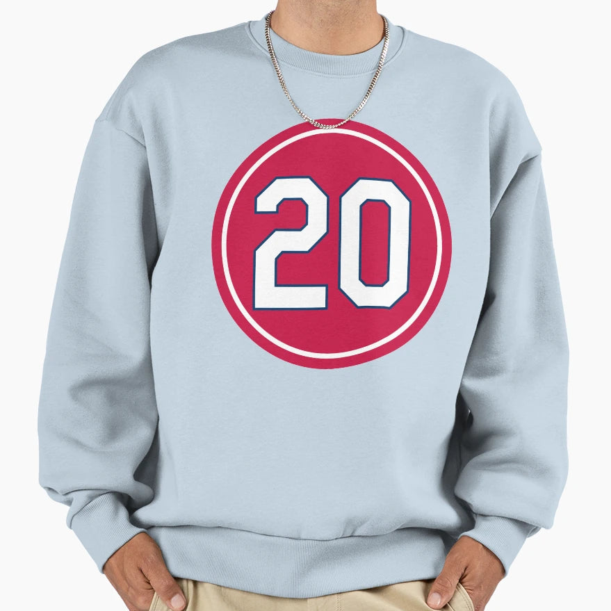 Lou Brock 20 Jersey Number Sweatshirt - Fun Novelty Design Unisex - T-Shirt, Sweatshirt, Hoodie