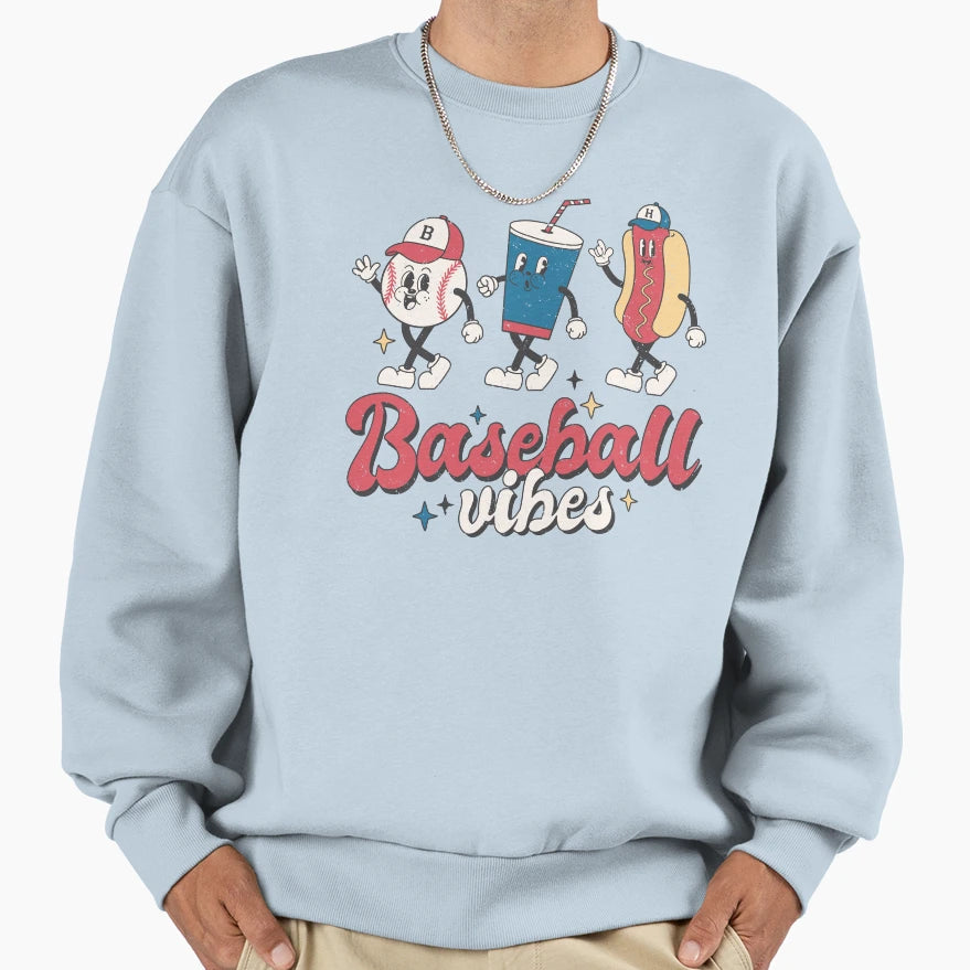 Baseball Vibes Mothers Day Sweatshirt - Trendy Graphic Men Women - T-Shirt, Sweatshirt, Hoodie