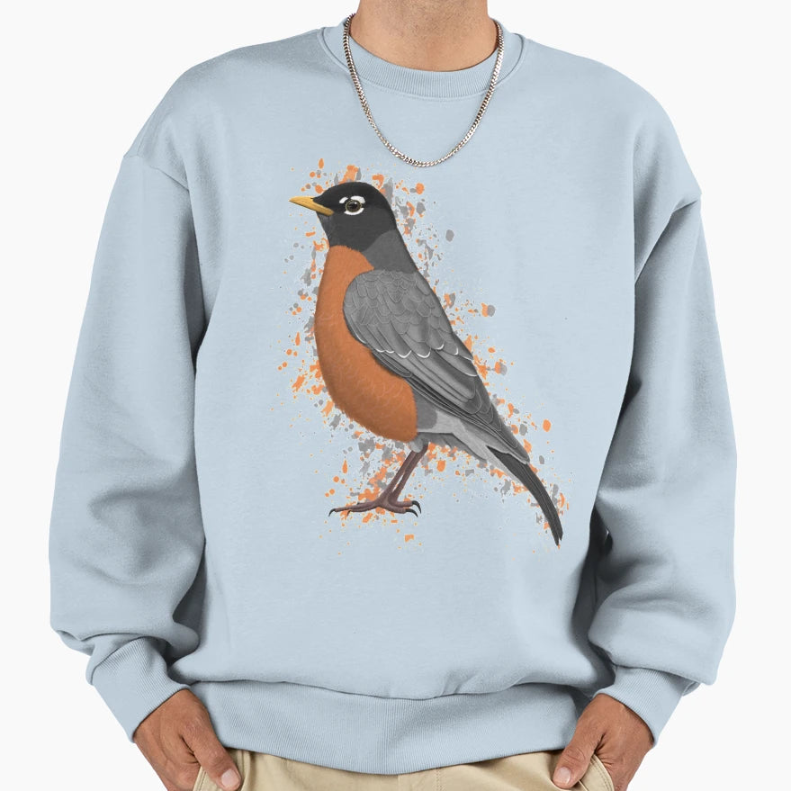 American Robin Bird Birdlover Sweatshirt - Unique Graphic for Adults - T-Shirt, Sweatshirt, Hoodie