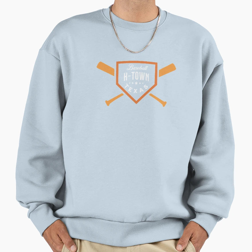 Distressed Houston Baseball H Town Sweatshirt - Trendy Graphic Men Women - T-Shirt, Sweatshirt, Hoodie