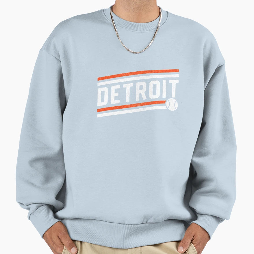Detroit Baseball Home Run Sweatshirt - Minimalist Print Men Women - T-Shirt, Sweatshirt, Hoodie