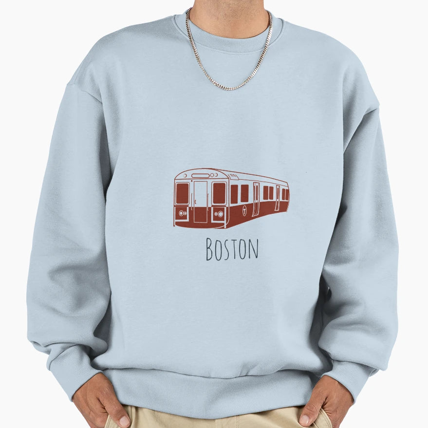 Boston Metro Train Sweatshirt - Fun Novelty Design Men Women - T-Shirt, Sweatshirt, Hoodie