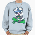 Cartoon Panda Drinking Coffee Sweatshirt - Casual Everyday Wear Men Women - T-Shirt, Sweatshirt, Hoodie