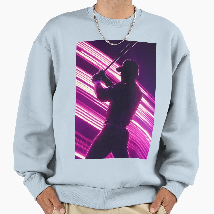 Monochrome Silhouette Baseball Sweatshirt - Fun Novelty Design for Adults - T-Shirt, Sweatshirt, Hoodie