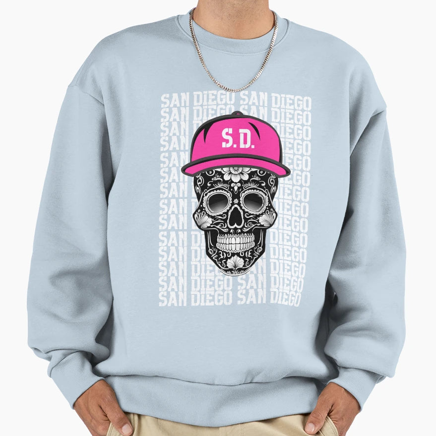 San Diego Sugar Skull Sweatshirt - Graphic Print for Adults - T-Shirt, Sweatshirt, Hoodie