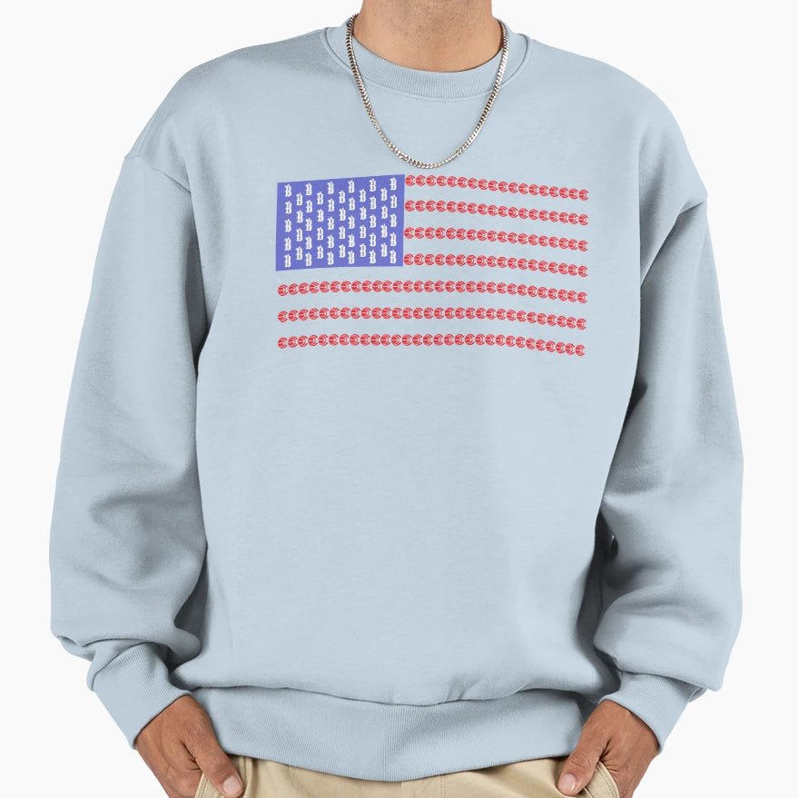 Bass Drop American Flag Sweatshirt - Minimalist Print Unisex - T-Shirt, Sweatshirt, Hoodie