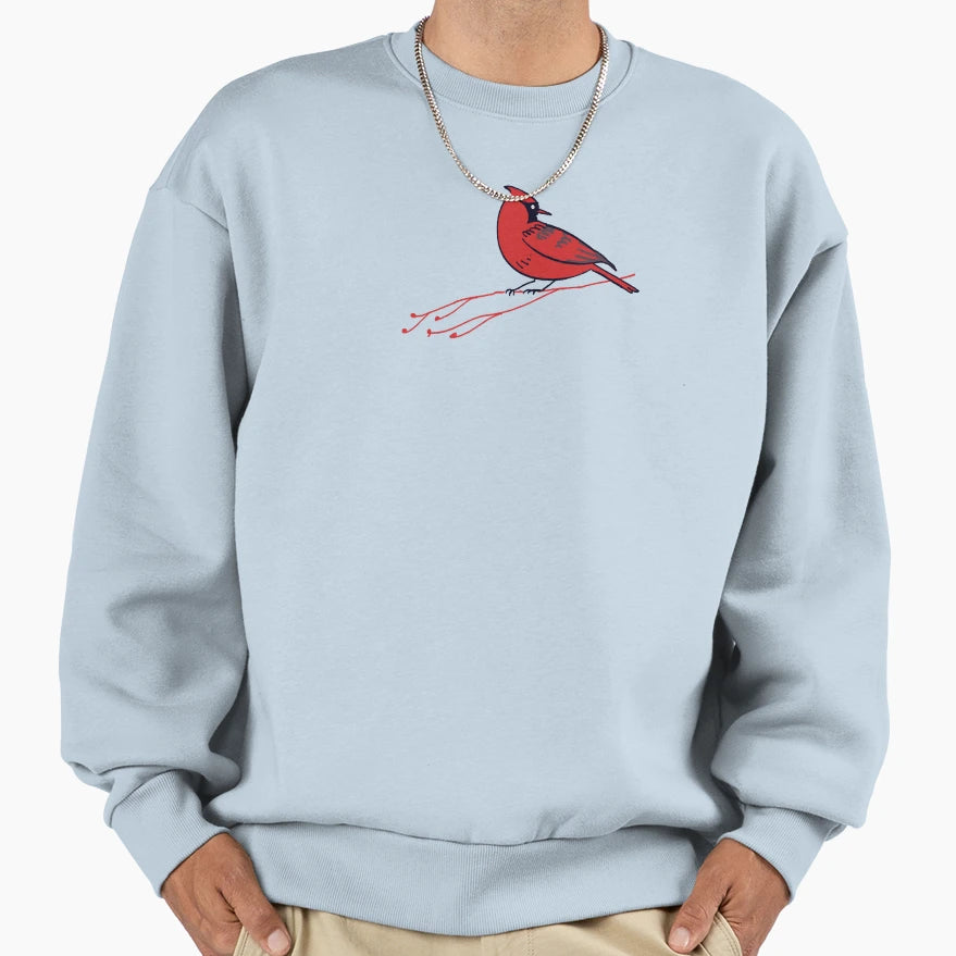 Male Northern Cardinal Illustration Sweatshirt - Custom Art Print Unisex - T-Shirt, Sweatshirt, Hoodie