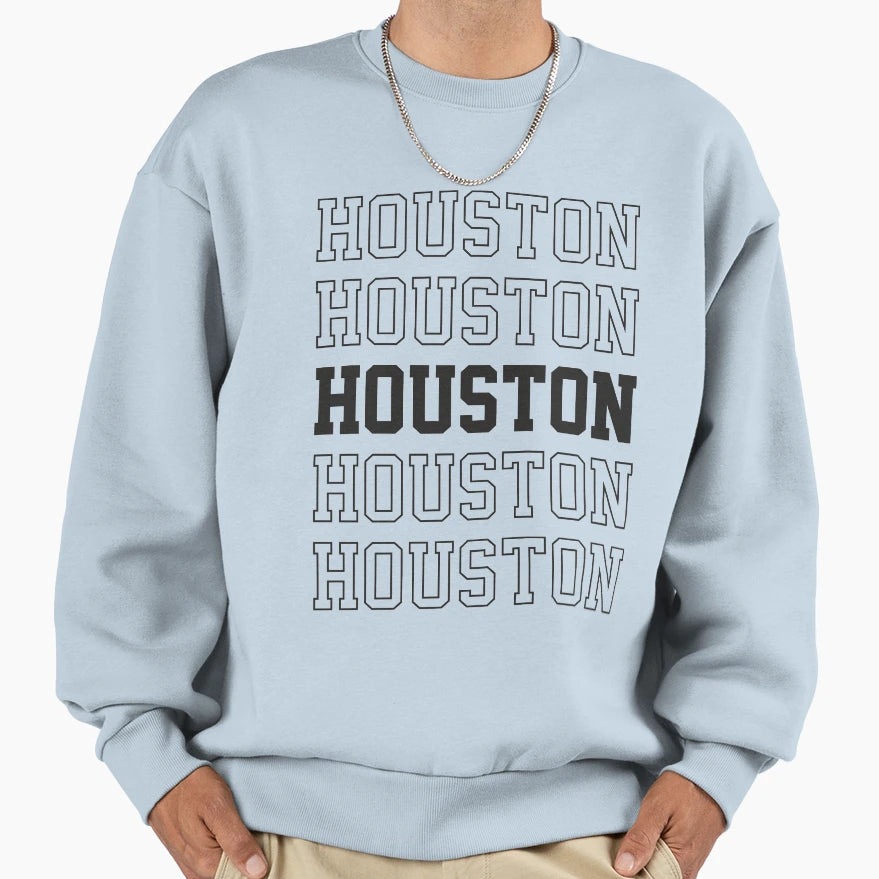 Houston Texas City Sweatshirt - Minimalist Print for Adults - T-Shirt, Sweatshirt, Hoodie