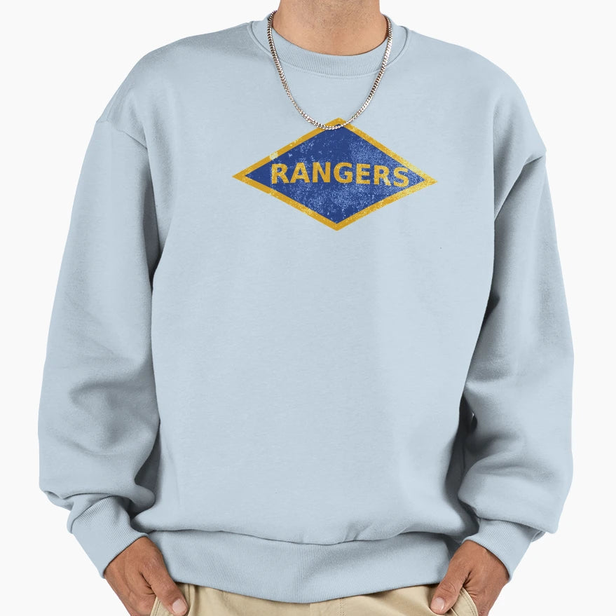 Ww2 Ranger Patch Distressed Sweatshirt - Casual Everyday Wear for Adults - T-Shirt, Sweatshirt, Hoodie