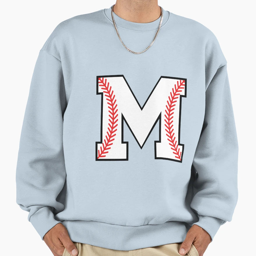 Baseball Letter M Sports Monogram Sweatshirt - Aesthetic Graphic Unisex - T-Shirt, Sweatshirt, Hoodie