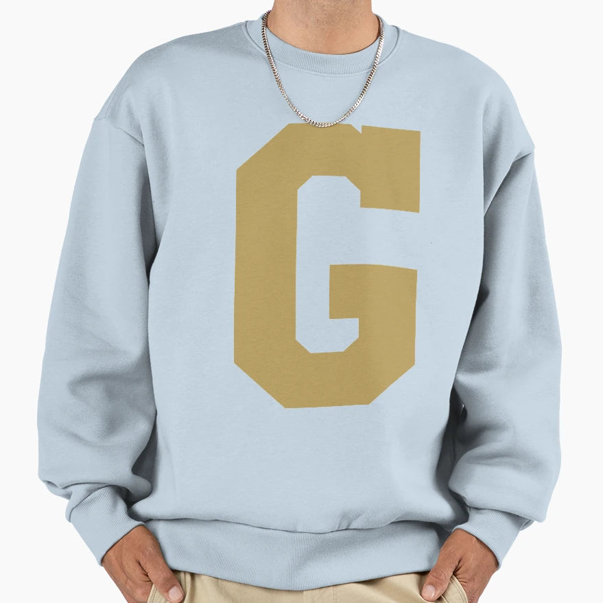 Alphabet Gold G Sports Letter G Sweatshirt - Custom Art Print Men Women - T-Shirt, Sweatshirt, Hoodie