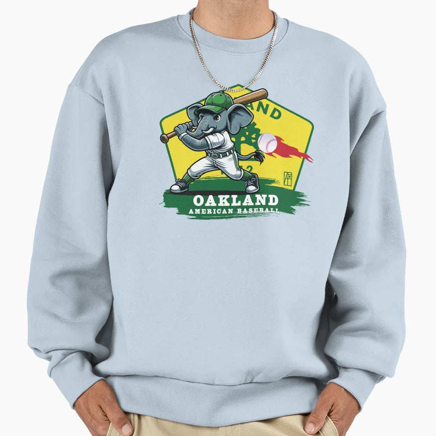 Usa American Baseball Oakland Sweatshirt - Custom Art Print Unisex - T-Shirt, Sweatshirt, Hoodie