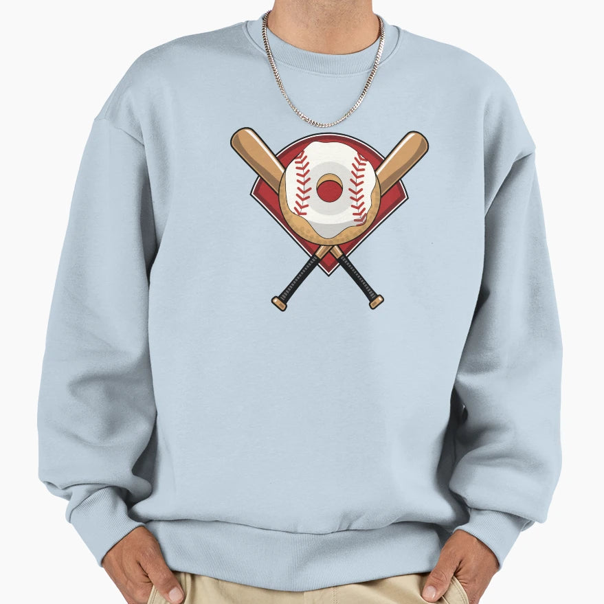 Baseball Donuts Sticks Sweatshirt - Casual Everyday Wear Men Women - T-Shirt, Sweatshirt, Hoodie