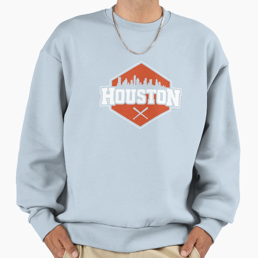 Houston Tx Baseball Modern City Sweatshirt - Aesthetic Graphic Men Women - T-Shirt, Sweatshirt, Hoodie