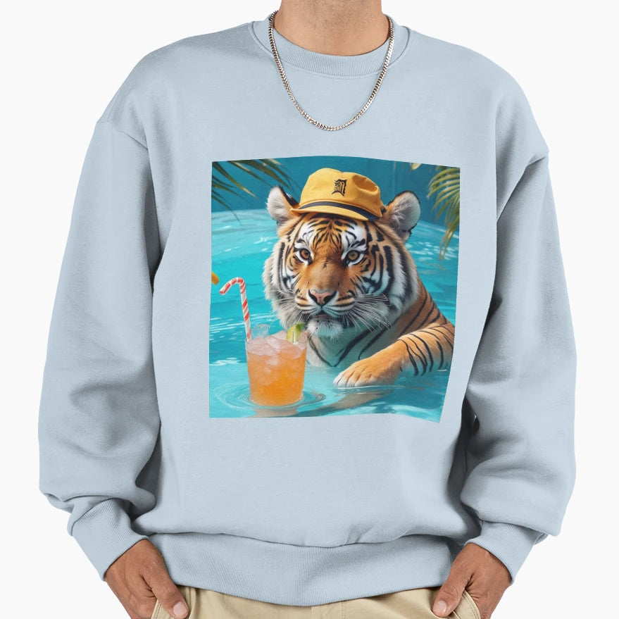 Tiger Pool Sweatshirt - Minimalist Print Unisex - T-Shirt, Sweatshirt, Hoodie