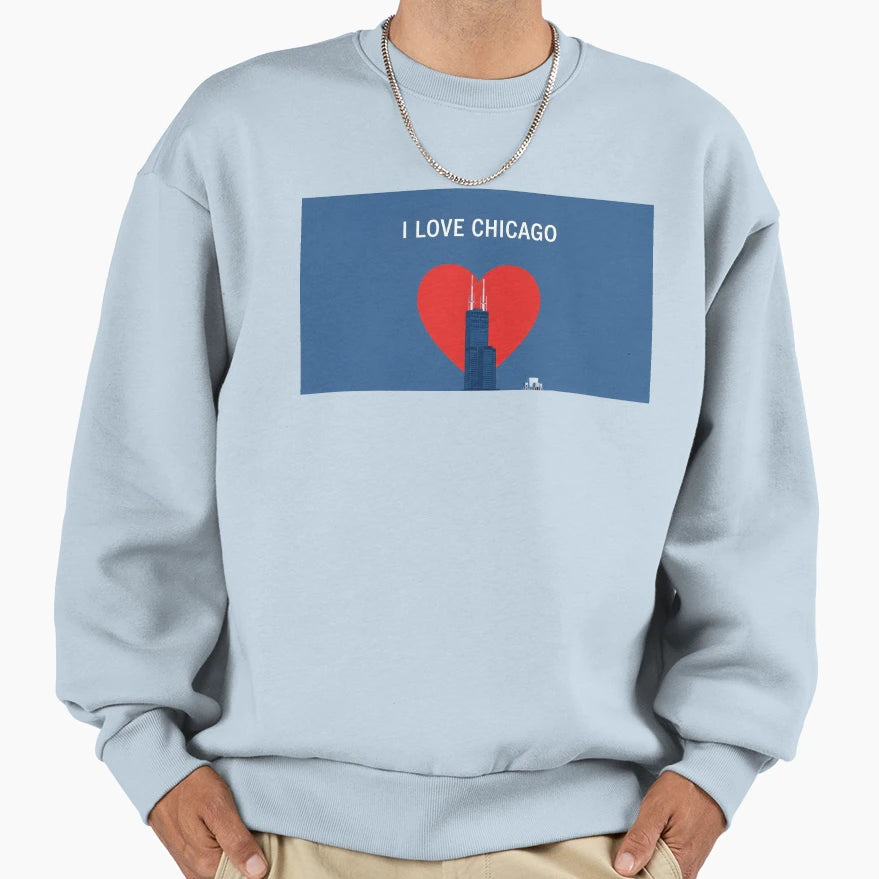 I Love Chicago Sweatshirt - Graphic Print for Adults - T-Shirt, Sweatshirt, Hoodie
