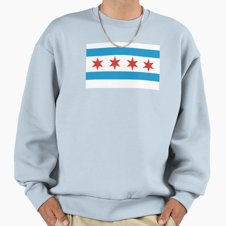 Chicago Flag Sweatshirt - Streetwear Style Unisex - T-Shirt, Sweatshirt, Hoodie
