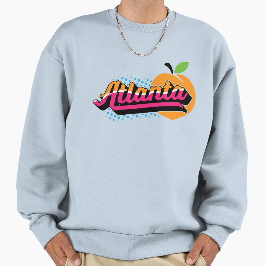 Atlanta Ga Summer Peach Vibes Sweatshirt - Unique Graphic Men Women - T-Shirt, Sweatshirt, Hoodie