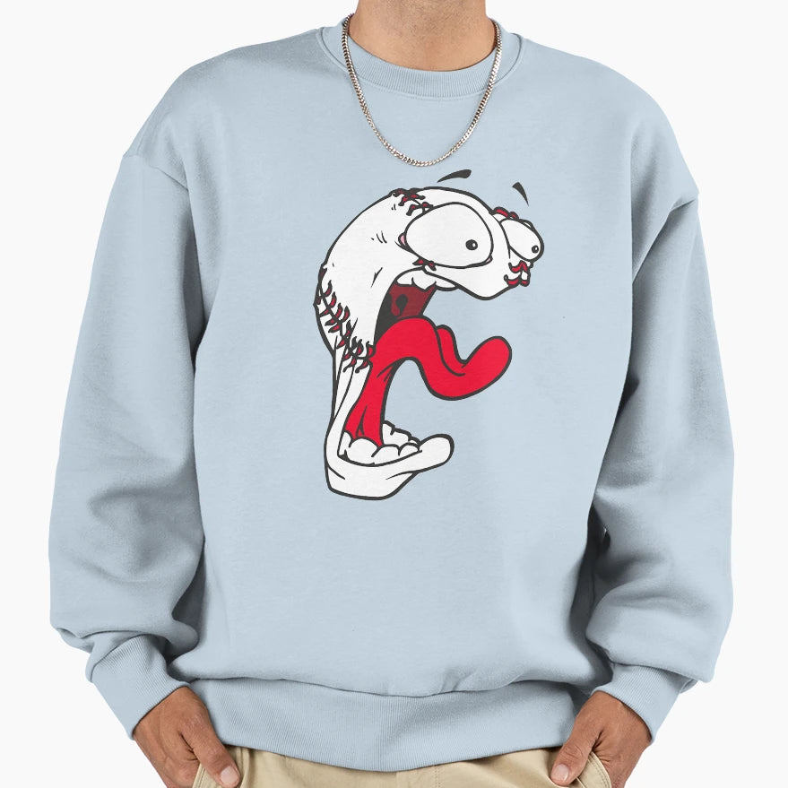 Funny Baseball Ball Cartoon Sport Sweatshirt - Custom Art Print Unisex - T-Shirt, Sweatshirt, Hoodie