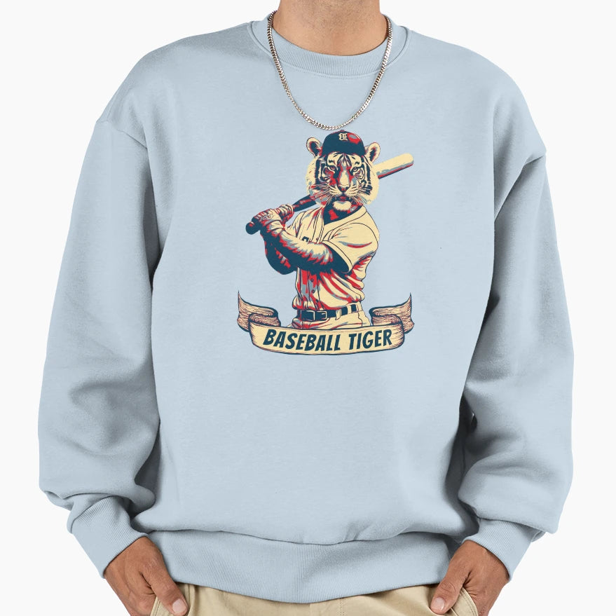 Baseball Tiger Sweatshirt - Custom Art Print for Adults - T-Shirt, Sweatshirt, Hoodie