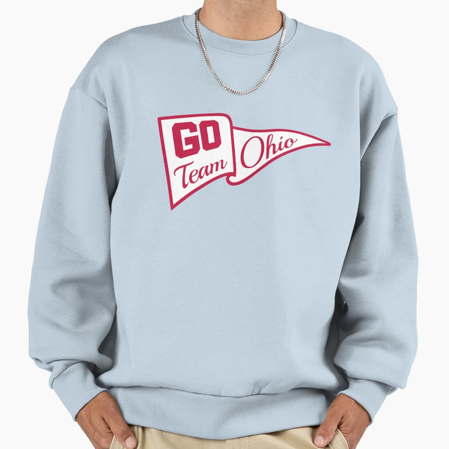 Go Team Ohio Pennant Flag Sweatshirt - Custom Art Print Unisex - T-Shirt, Sweatshirt, Hoodie