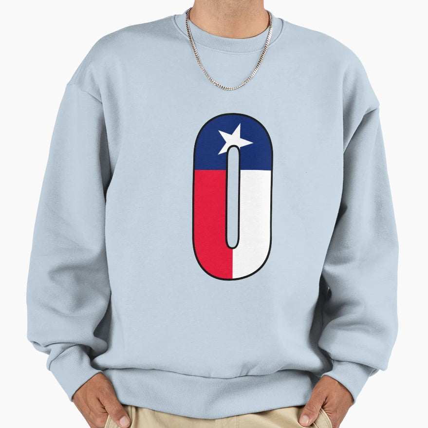 Number 0 Texas Flag Sweatshirt - Trendy Graphic Men Women - T-Shirt, Sweatshirt, Hoodie