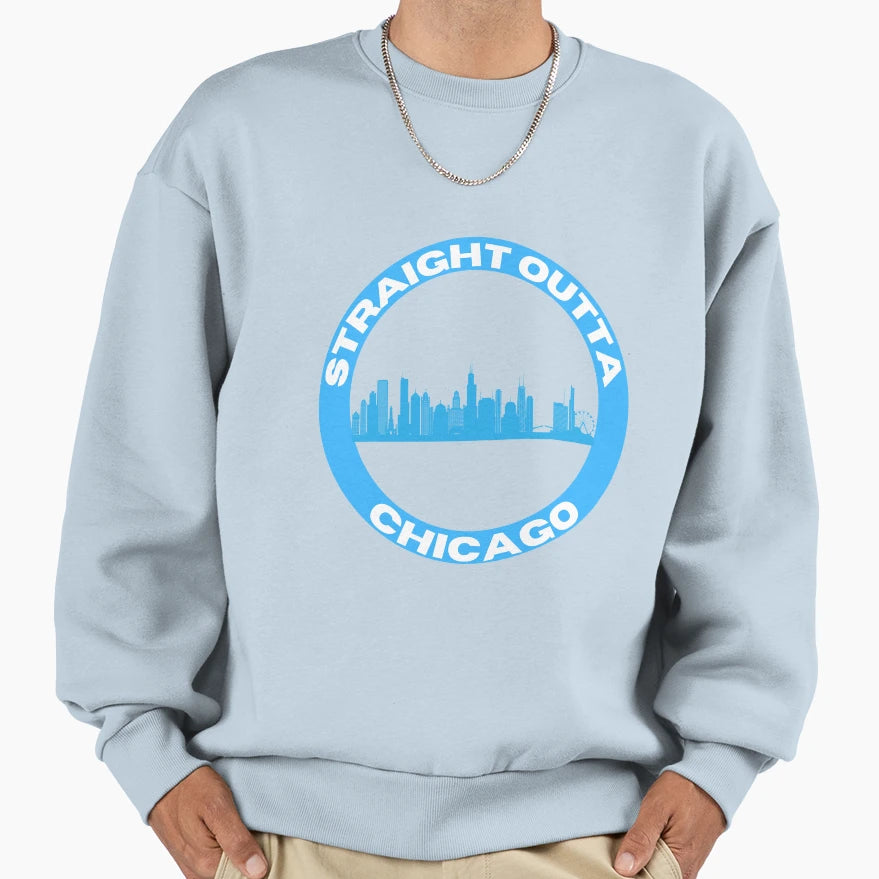 Straight Outta Chicago Sweatshirt - Minimalist Print Unisex - T-Shirt, Sweatshirt, Hoodie