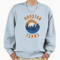 Weathered Houston Texas Skyline Sports T-Shirt - Unique Graphic for Adults - T-Shirt, Sweatshirt, Hoodie