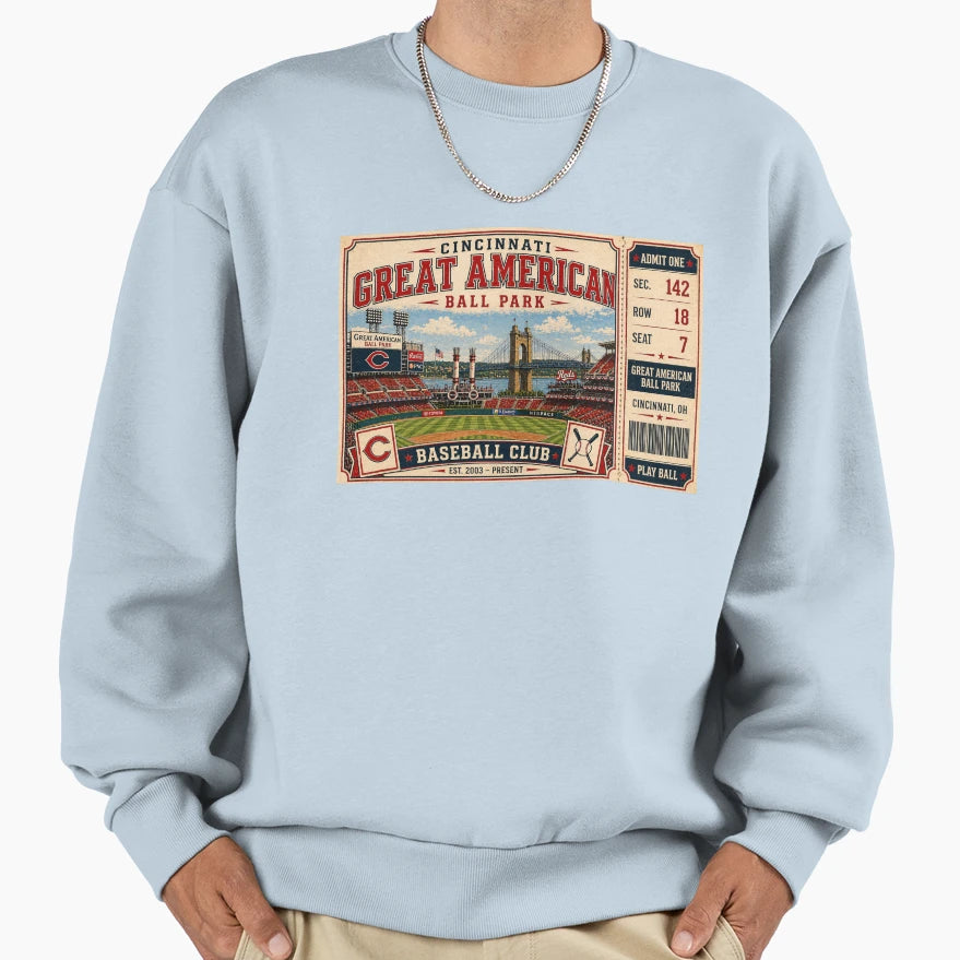 Great American Ballpark Cincinnati T-Shirt - Fun Novelty Design Men Women - T-Shirt, Sweatshirt, Hoodie