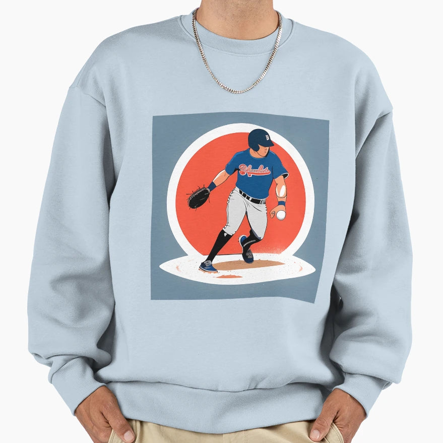Baseball Sliding Sweatshirt - Minimalist Print Unisex - T-Shirt, Sweatshirt, Hoodie