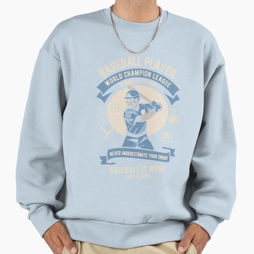 Baseball Player Sweatshirt - Minimalist Print Men Women - T-Shirt, Sweatshirt, Hoodie
